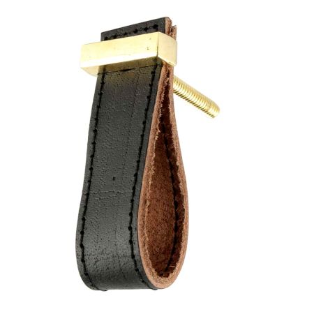 Black Faux Leather Knob